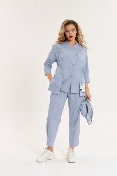 Брюки, жакет Anastasia 1202 серо-голубой - фото 1