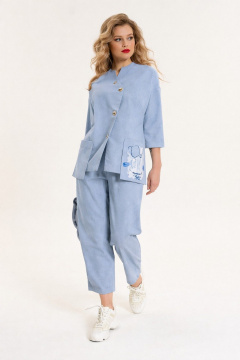 Брюки, жакет Anastasia 1202 серо-голубой - фото 3