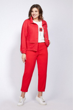 Брюки, жакет, футболка Милора-стиль 1100/1 красный - фото 1