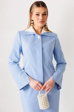 Жакет, юбка Мода Юрс 26-2971 голубой - фото 4