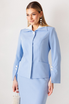 Жакет, юбка Мода Юрс 26-2971 голубой - фото 3