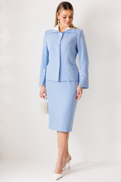 Жакет, юбка Мода Юрс 26-2971 голубой - фото 2
