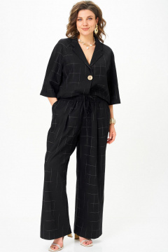 Брюки, жакет SOVA 11333 черный_клетка - фото 1