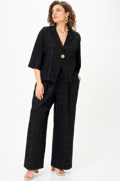 Брюки, жакет SOVA 11333 черный_клетка - фото 4