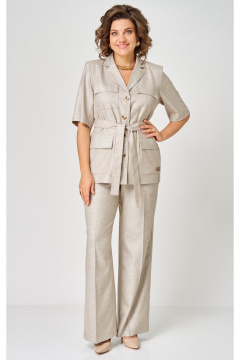 Брюки, жакет БелЭльСтиль 837-3_16_22+601-3_08_22 бежевый - фото 3