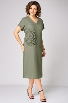 Платье Мишель стиль 1353 оливковый - фото 3