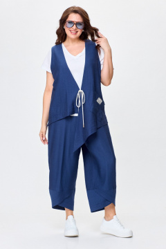 Брюки, жилет, футболка OVERYOU М146/1 светло-синий - фото 1