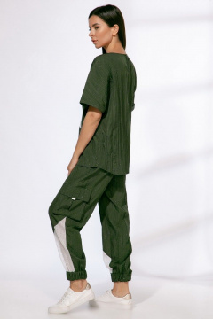 Демисезонные спортивные брюки с карманами и майка Angelina & Сo 571 зеленый - фото 5