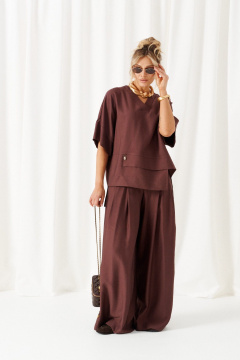 Блуза, брюки Beautiful&Free 6470 шоколад - фото 4