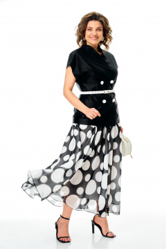 Жилет, юбка Anastasia 1347.1 черно-белый - фото 5