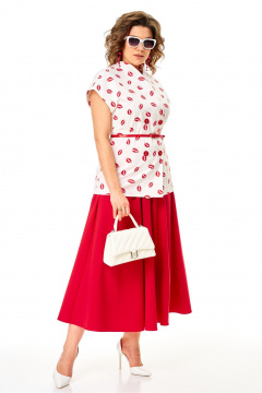 Жилет, юбка Anastasia 1354 бело-красный - фото 5