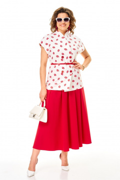 Жилет, юбка Anastasia 1354 бело-красный - фото 3