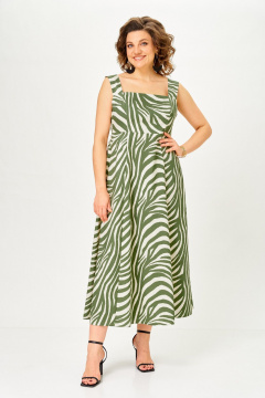 Сарафан ANASTASIA MAK 1268 зеленый+молочный - фото 1