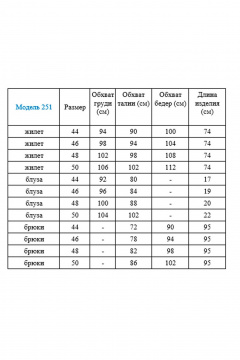 Трехпредметный летний комплект: блуза, брюки и жилет Gamma Gracia 251 черный_белый_клетка - фото 5