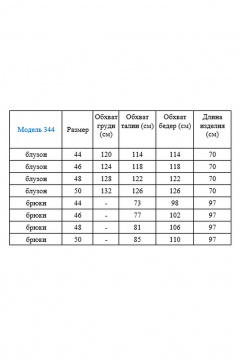 Брюки и блуза со стрелками из текстиля и шифона Gamma Gracia 344 черный-бело-коричневые-цветы - фото 5