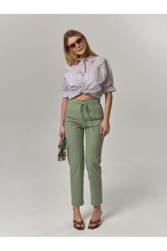 Брюки IUKONA 1009 серо-зелёный - фото 1