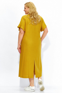 Платье Линия Л Б-2115 темно-горчичный - фото 4