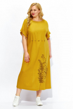 Платье Линия Л Б-2115 темно-горчичный - фото 1