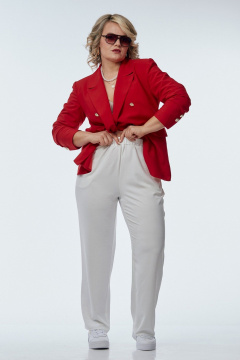Брюки, жакет OVERYOU М245 красный/белый - фото 5
