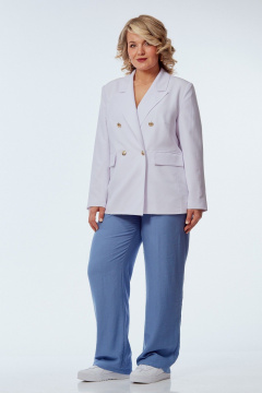 Брюки, жакет OVERYOU М246/1 белый/голубой - фото 1