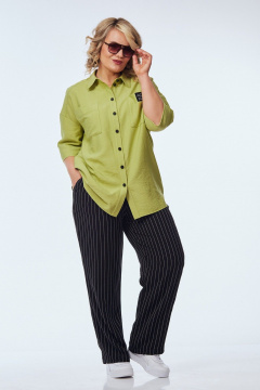 Брюки, рубашка OVERYOU М248/1 фисташка_с_черно-белым - фото 2