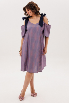 Платье Anelli 1820 синий_бант - фото 5