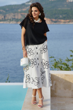 Юбка Vittoria Queen 28193ю черный-молочный - фото 1