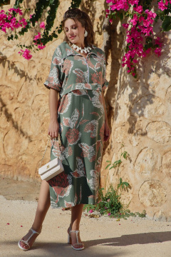 Платье Vittoria Queen 28963 зелено-оранжевый_принт - фото 2