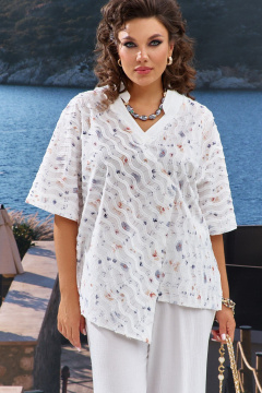 Блуза, брюки Vittoria Queen 29233 молочный - фото 2