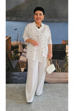 Блуза, брюки Vittoria Queen 29233 молочный - фото 5