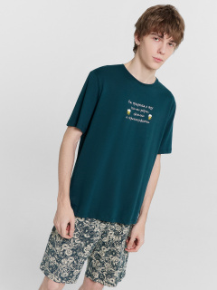 Футболка, шорты Mark Formelle 591044/24-4224ПП-5 изумрудный_бутылки_на_изумрудном_3_сл_на_пол - фото 1