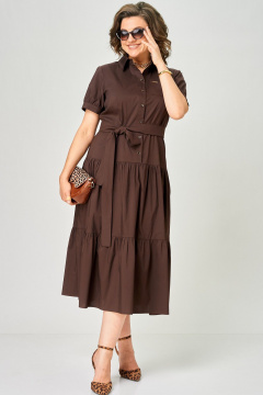 Платье EVA GRANT 7168С шоколад - фото 3