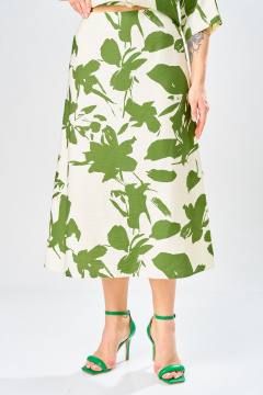 Блуза, юбка Твой имидж 2386 молочный_зеленый_принт - фото 5