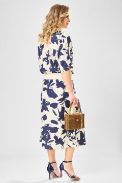 Блуза, юбка Твой имидж 2387 молочный_синий_принт - фото 2