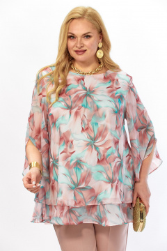 Блуза Элль-стиль 2213/14а мятно-бордовый - фото 4