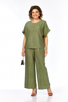 Брюки, топ Grace for you 272 олива - фото 1