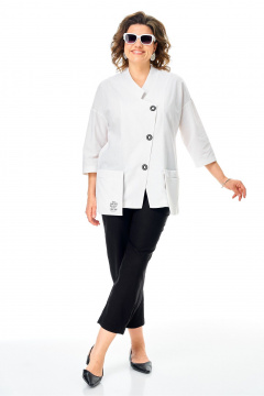 Брюки, жакет Anastasia 1345 бело-черный - фото 5