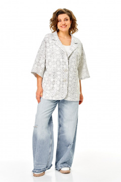 Жакет Anastasia 1355 серо-белый - фото 1