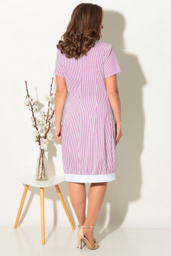 Платье-халат из хлопка с накладными карманами и застежкой на кнопках Fortuna ШЖ 342 розовый - фото 2