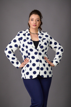 Брюки, жакет Rosheli 554/1 молочный/темно-синий - фото 3