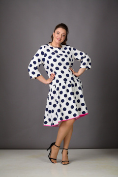 Платье Rosheli 1183/1 молочный/темно-синий - фото 4