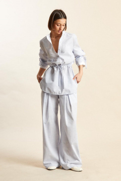 Блуза Rivoli 2479 бело-голубой - фото 2