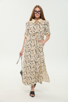 Платье NikVa 985-4 песочный_мультиколор - фото 4