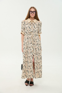 Платье NikVa 985-4 песочный_мультиколор - фото 1