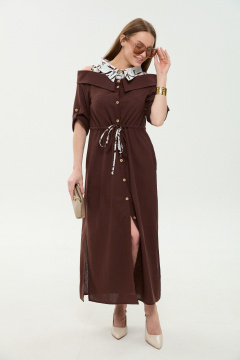 Платье NikVa 985-3 шоколад - фото 5