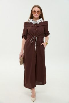 Платье NikVa 985-3 шоколад - фото 4