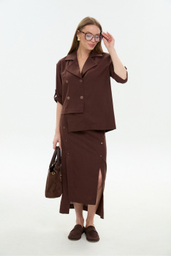Жакет, юбка NikVa 972-6 шоколад - фото 2