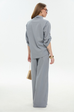 Брюки, жакет NikVa 978-3 серый_листья_мультиколор - фото 2