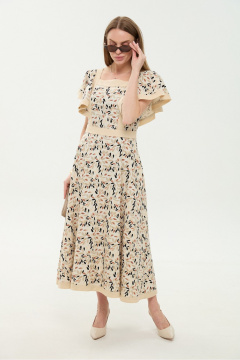 Платье NikVa 984-3 песочный_мультиколор - фото 2