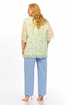 Блуза, брюки Элль-стиль 2465/1 лимонный_голубой - фото 4